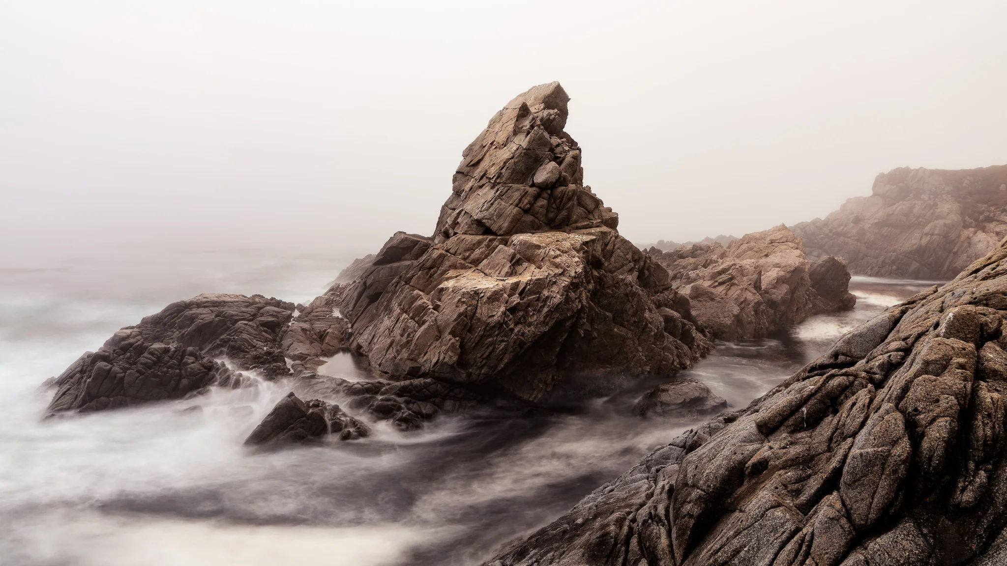 Matterhorn Rock in fog, Big Sur, California Contact Scott to commisson a print or license this image.