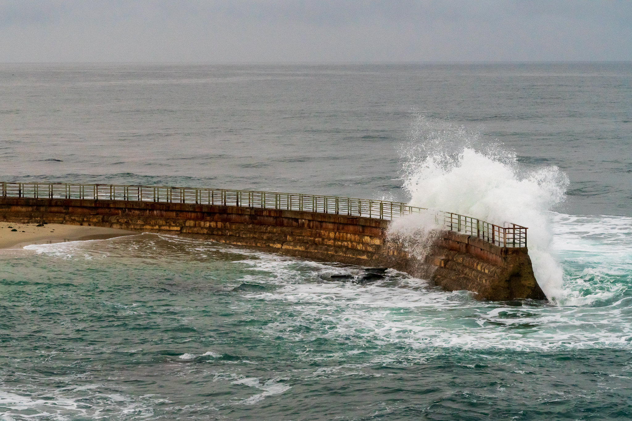 Wave Crash At Children's Pool In La Jolla