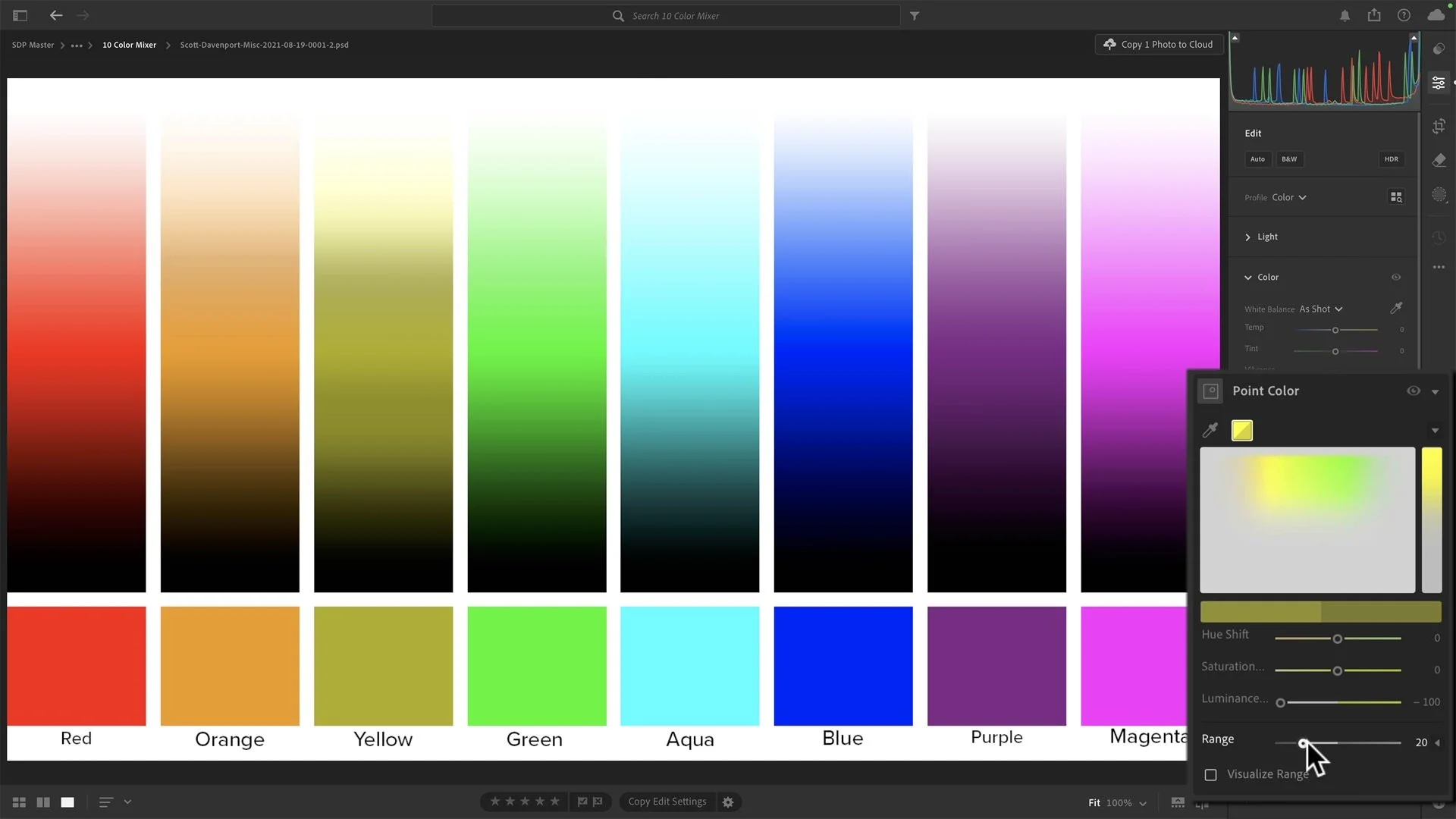  Expertly control the luminance of specific colors. 