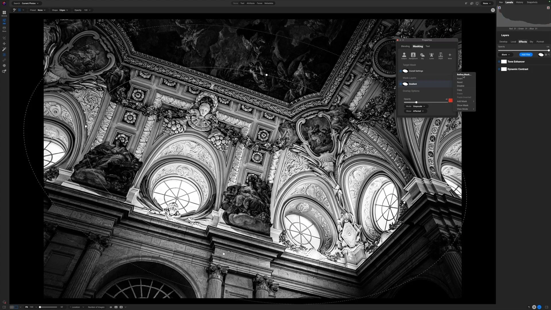 Selective Detail Control - ON1 Filter Stack Masking
