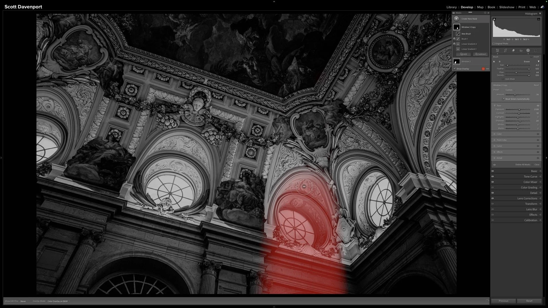 Sculpting Light in Black &amp; White Architecture - Lightroom Masks