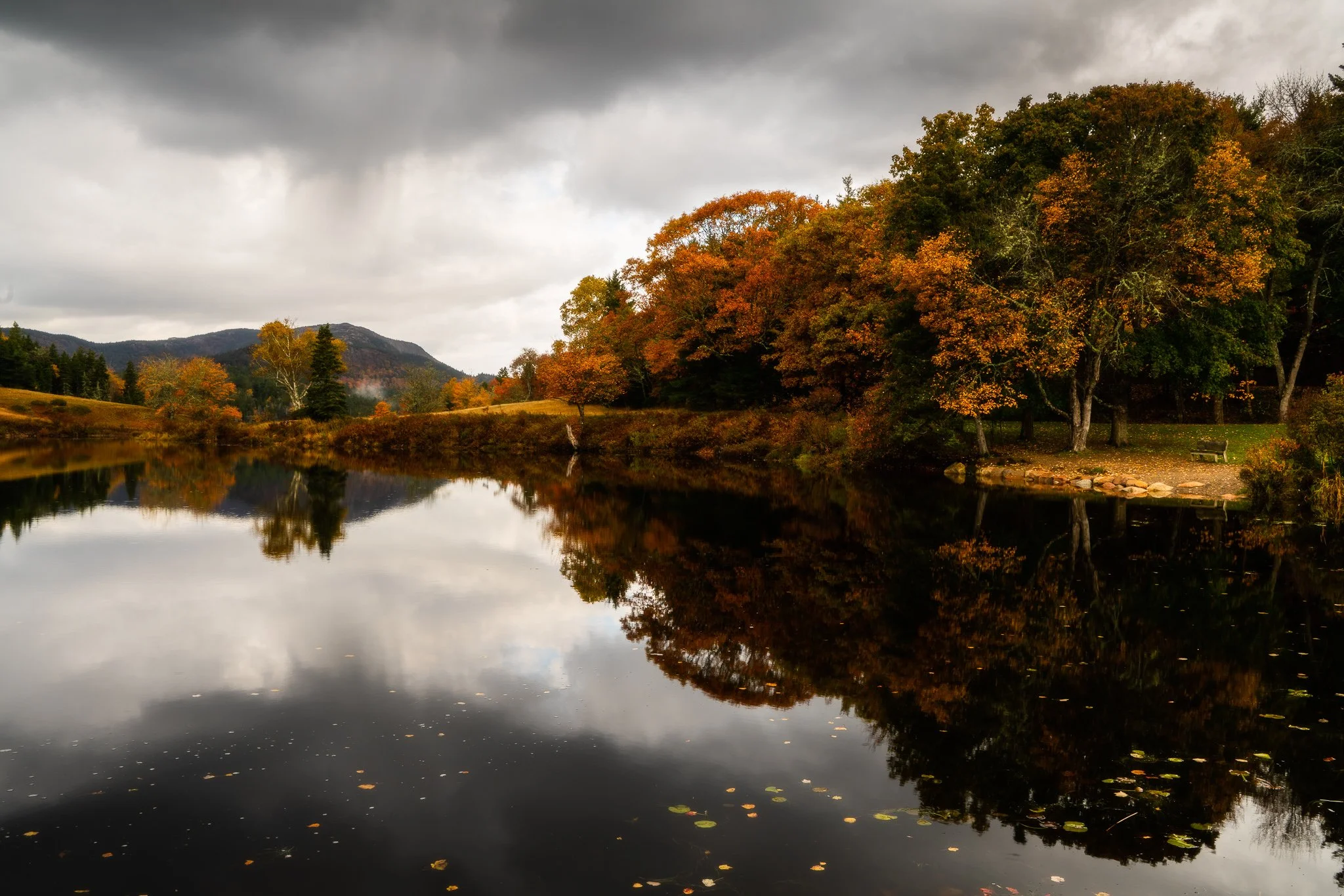 A photograph made at Little Long Pond on Mount Desert Island during an autumn afternoon.