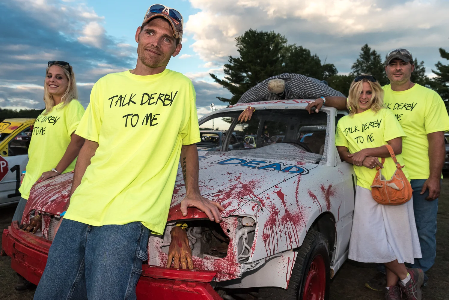 Drivers in the annual Champlain Valley Fair demolition derby. Photo by Bob LoCicero.