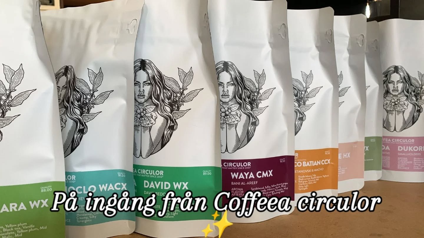 Vi har massor av godsaker p&aring; v&auml;g in. F&ouml;rst att landa p&aring; hyllan &auml;r denna blandning fr&aring;n Coffeea circulor. B&ouml;r finnas p&aring; en hylla n&auml;ra dig imorgon eftermiddag.