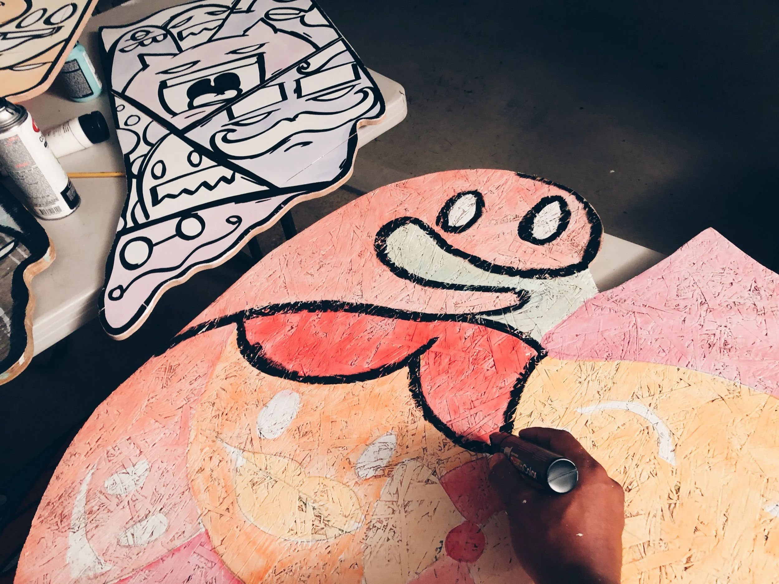 Different wood takes on different attributes when I pull the same marker over them. I love to watch what will happen. Even at 1a.m. its a fun processes. I repeat this until all the pieces are finished. 