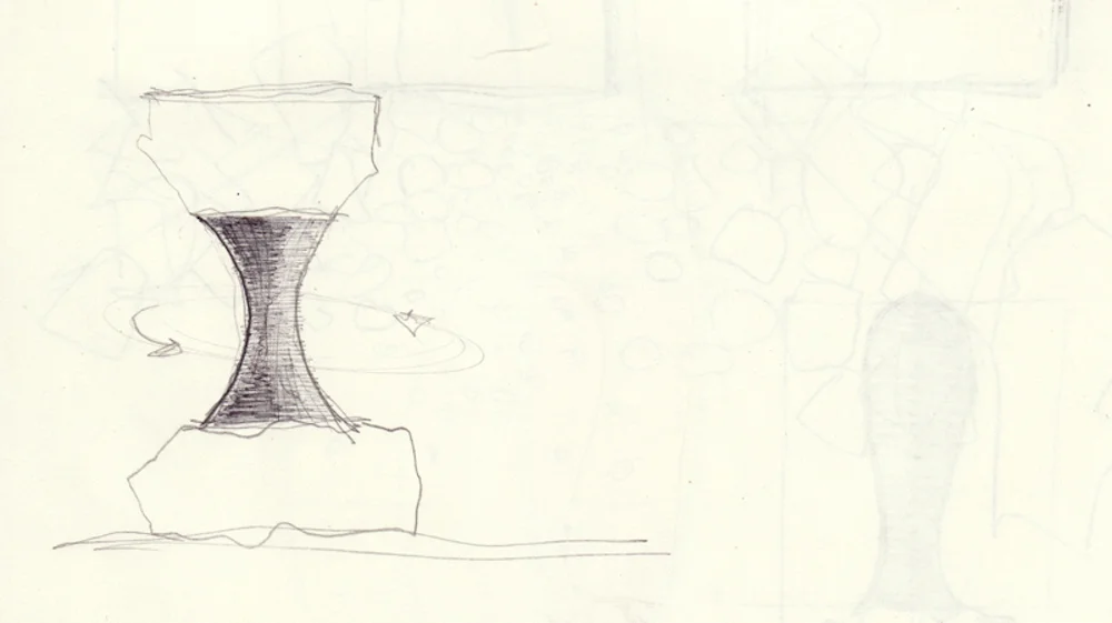 What if wind created a shape you found familiar? What if over thousand years a fountain like shape appeared out of a rock like a sacred ritual object? What if the wind swirling around the raw substance in a repetitive trance has a already had the sh…