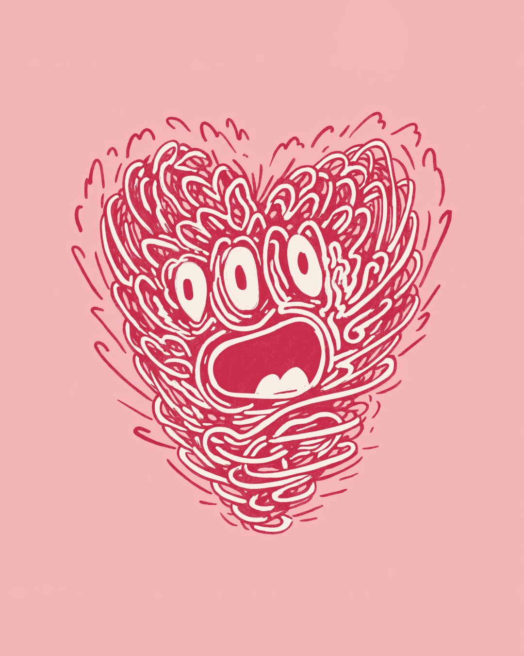 This is what AFib feels like: chaotic, fluttery, scary, and just plain weird. Consider this my artistic vent session. 🎧 AFib AF is live on Spotify. Link in bio. Let&rsquo;s talk about it.
.
.
.
.
.
#afib #atrialfibrillation #hearthealth #heart #illu