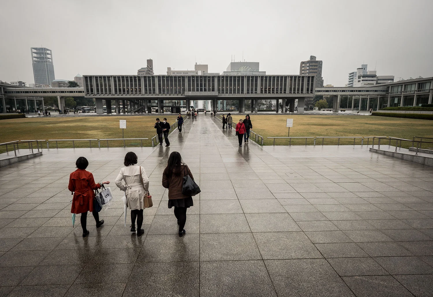 Outside the Atomic Bomb Museum of Hiroshima