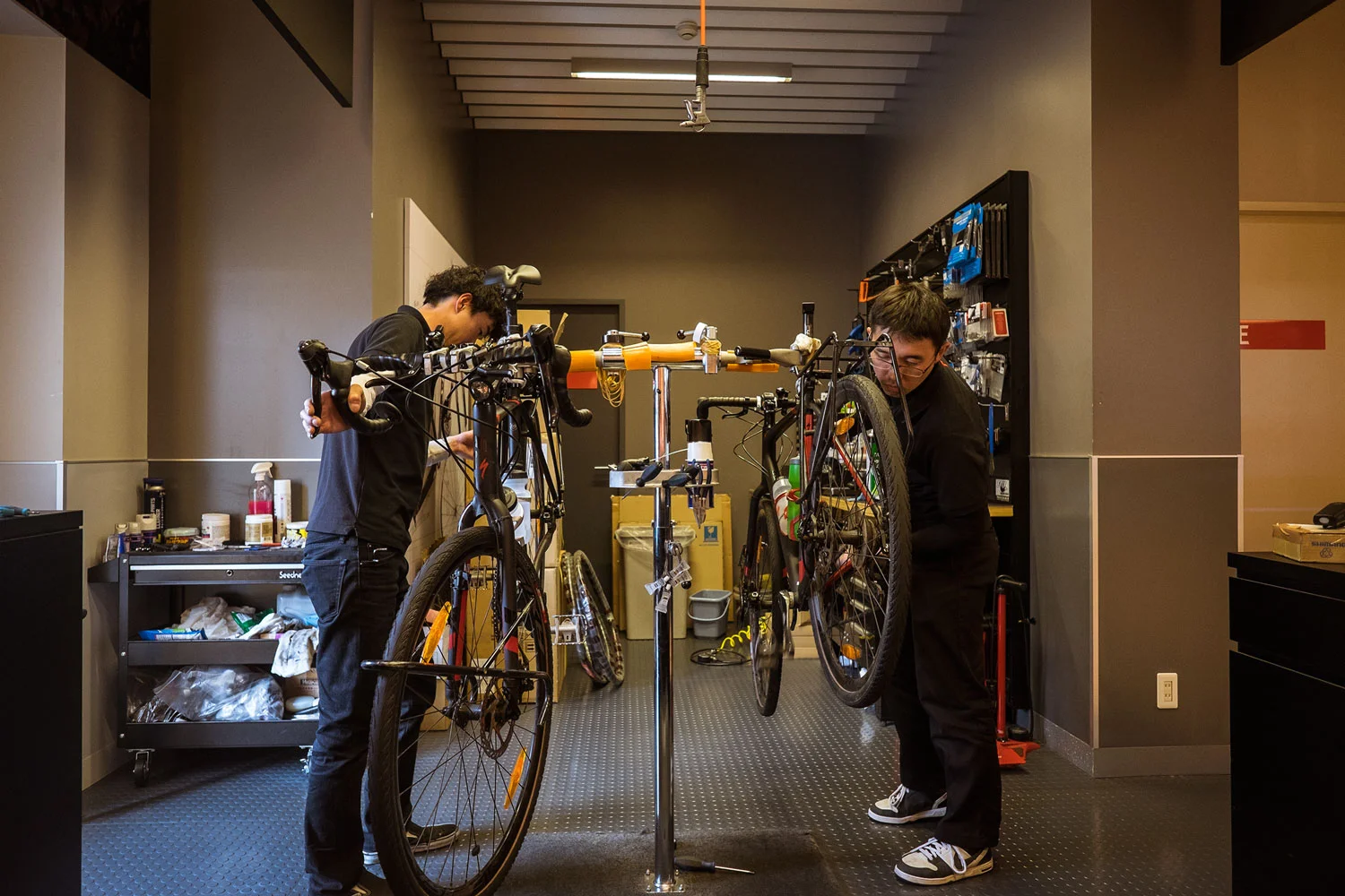 Takuya and Masatomo working with our Tricross