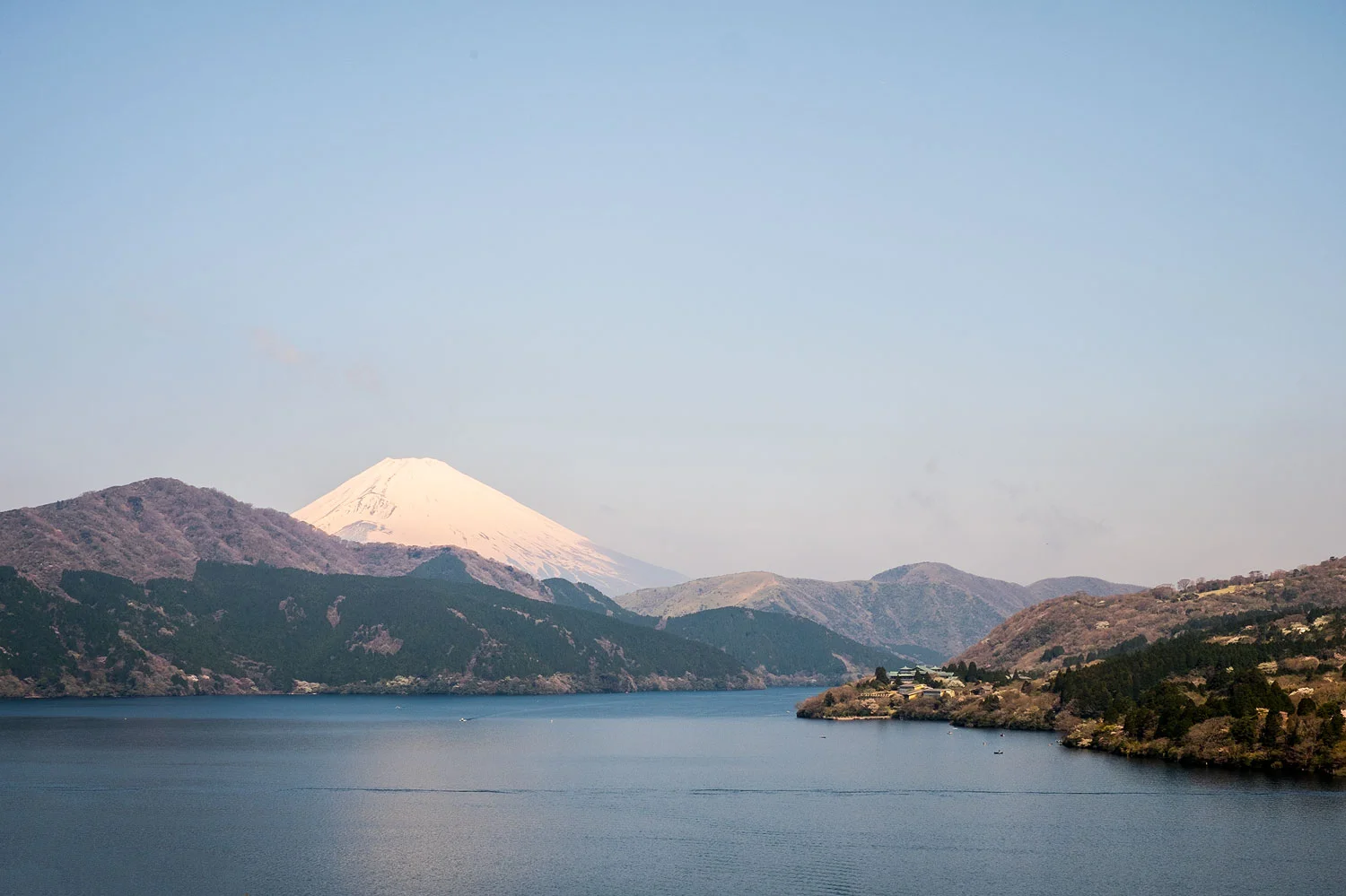 View of Mt.Fuji from lake Ashi