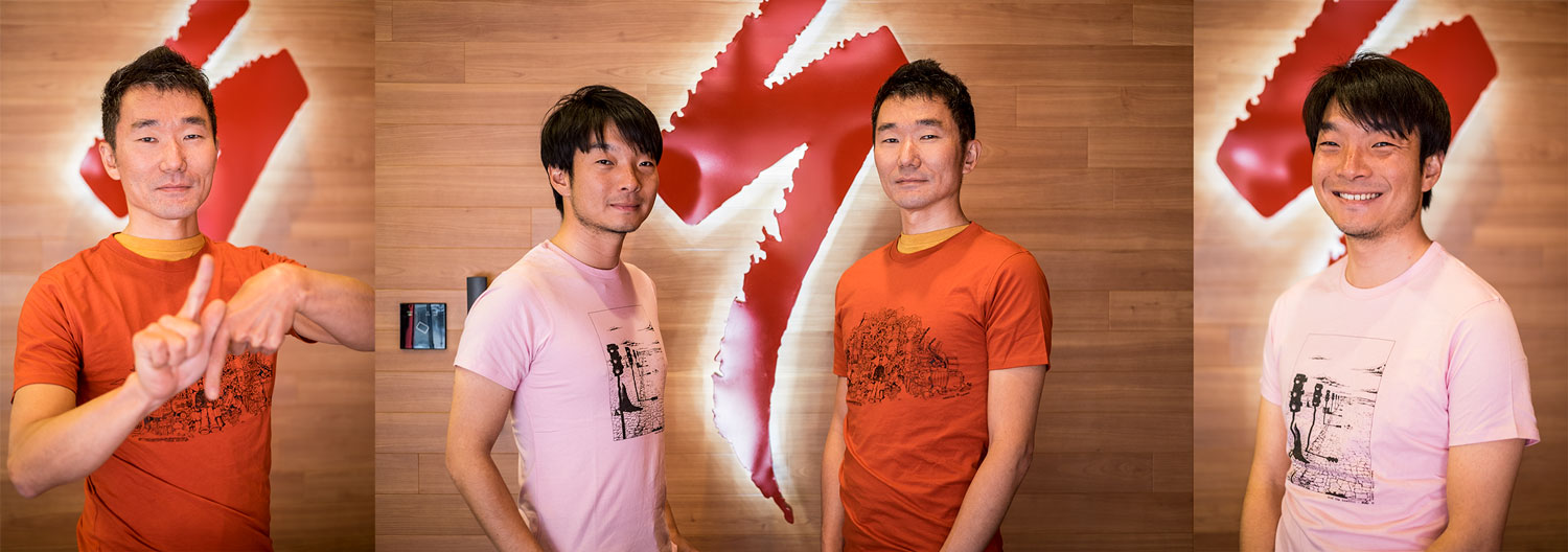 Kenta and Shuhei, with their new Babel Line Tshirts. 