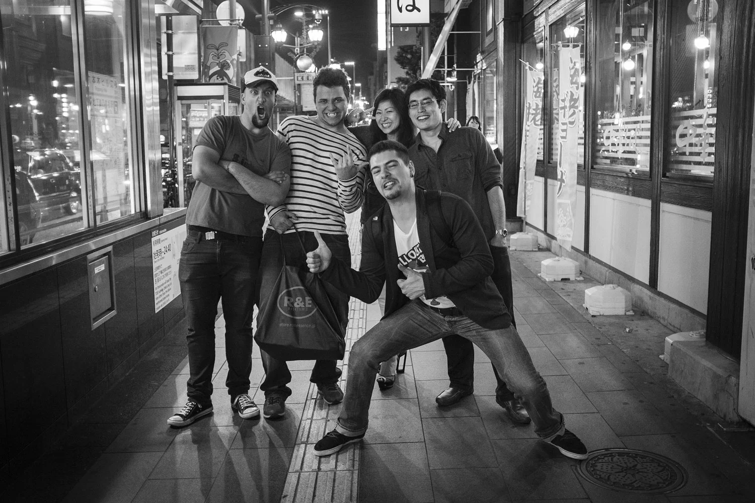 With our new, freshly met, Japanese Brazilian and Greek friends in Roppongi
