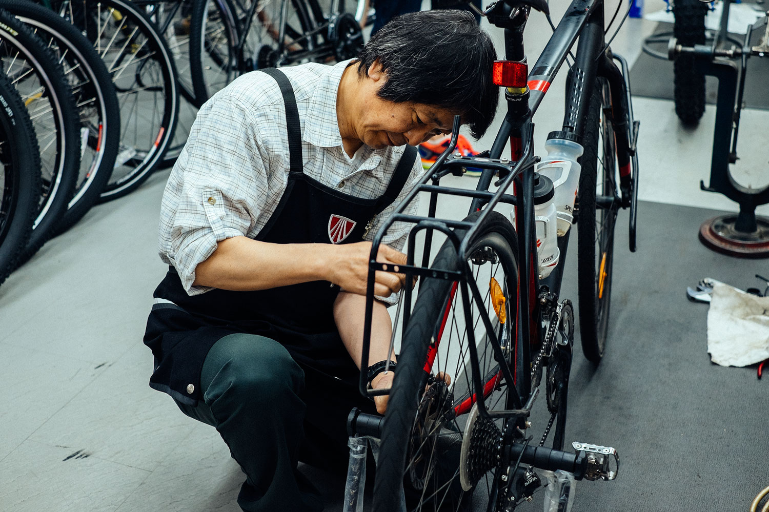 Our Tricross getting a last fix at Ono Cycle Sapporo
