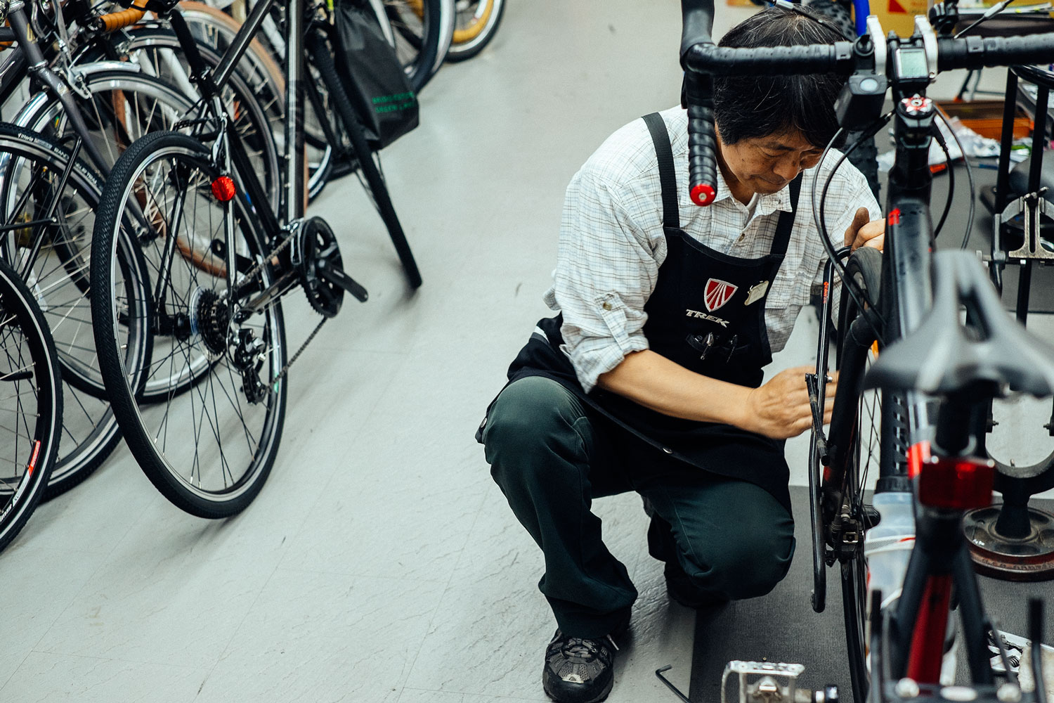 Our Tricross getting a last fix at Ono Cycle Sapporo