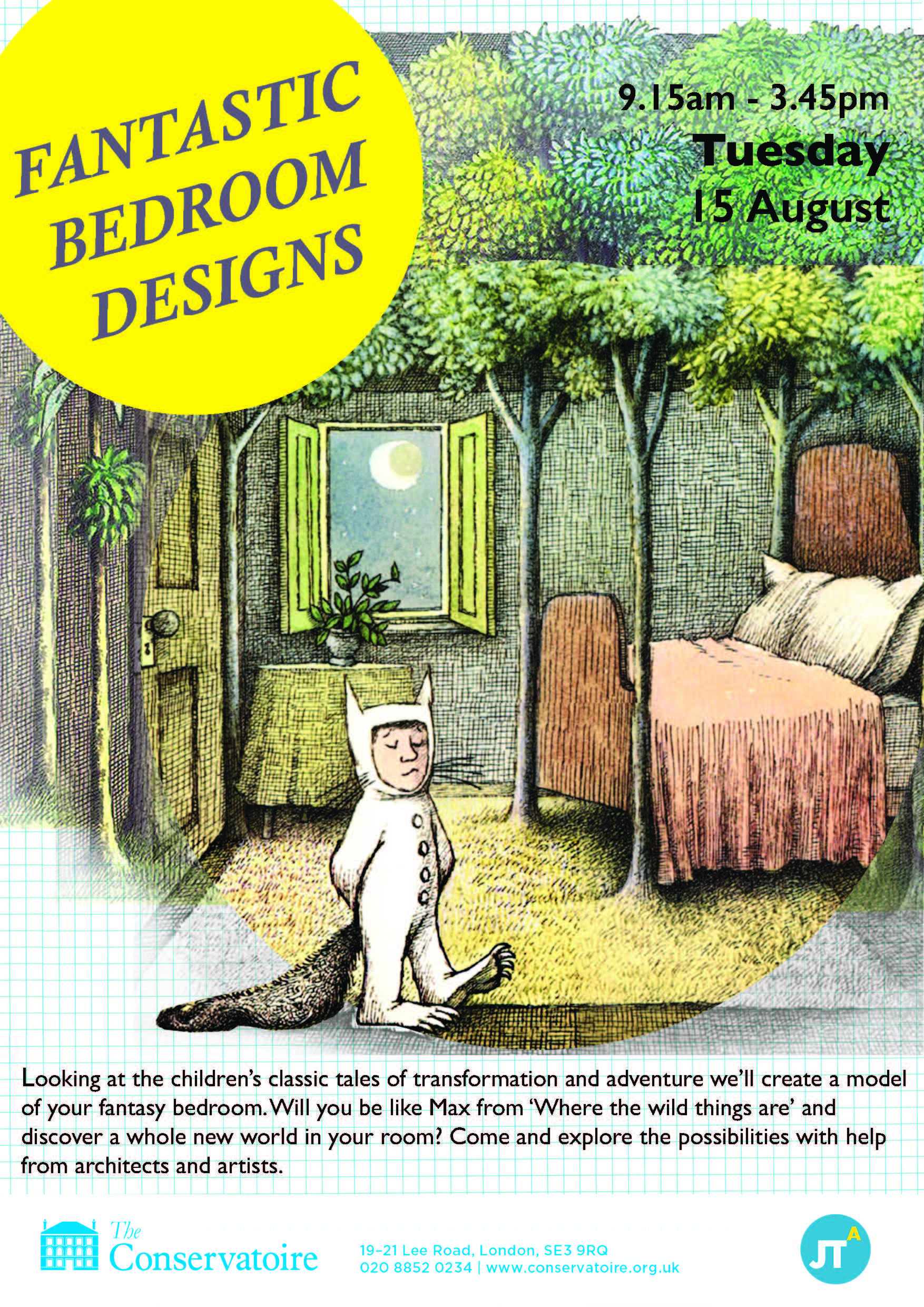 On the 15th August JTA are holding a workshop at the blackheath Conservatoire for 5 - 11 year olds to completely re-imagine their bedrooms! Architects and artists will be on hand help each child create a transformative model of their room, taking inspiration from a range fantasy themes and adventurous tales!