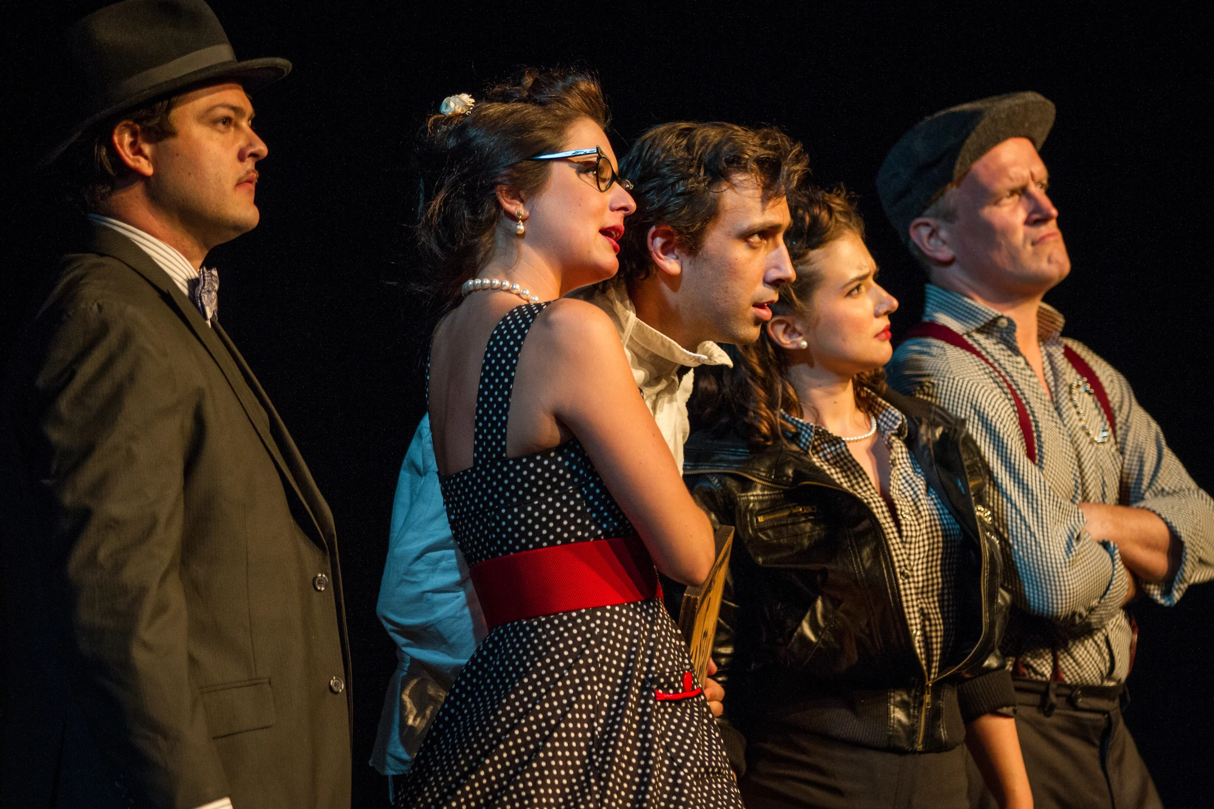 Nathaniel Kent, Ariana Venturi, Dan Moyer, Lauren Glover and James B. Kennedy. Photo by Tony Webster