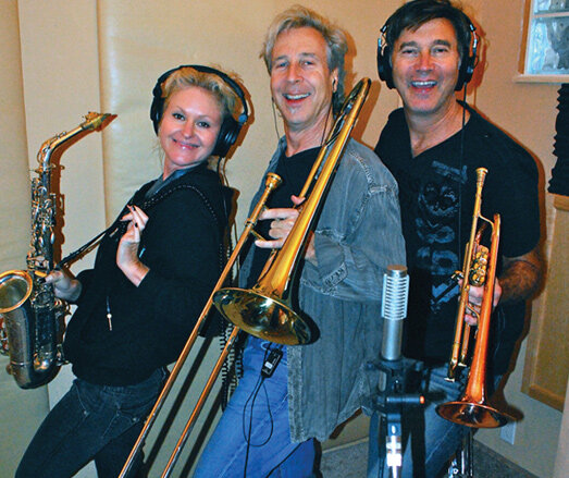 Mindi Abair, Rick Braun, and Nick Lane Recording Horns for "Vineyard Stomp"