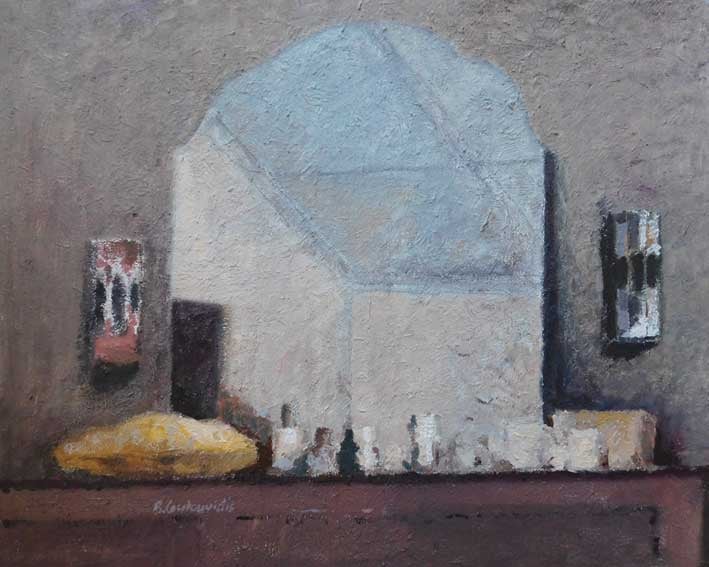 Interior and Mirror, Oil on Canvas
