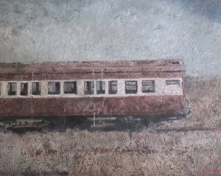 Train, Oil on Canvas, 80 x 105 cm
