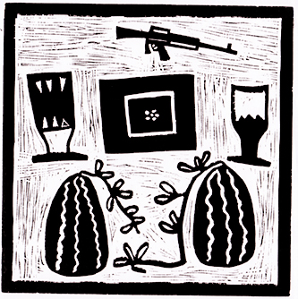 Happy-Melons,-Linocut,-420x400,-Fillipus-Shikomba.jpg