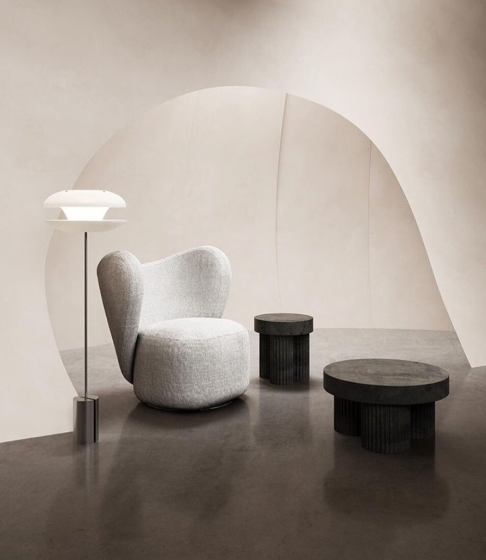 More curves 〰️ Adore the curvy and elegant &lsquo;Little Big Chair&rsquo; combined with the chunky legged &lsquo;Gear Tables&rsquo; and the &lsquo;YoYo Floor Lamp&rsquo; with it&rsquo;s wee hint of the 70s &mdash; All by @norr11 ⚫️ Who else would lik