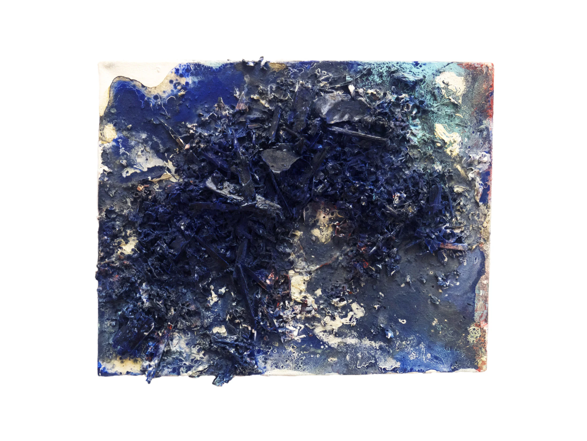 Prayer to Ida (Fetish for Standing Rock) , 2017 8" x 10" x 1.5" mixed media on found canvas