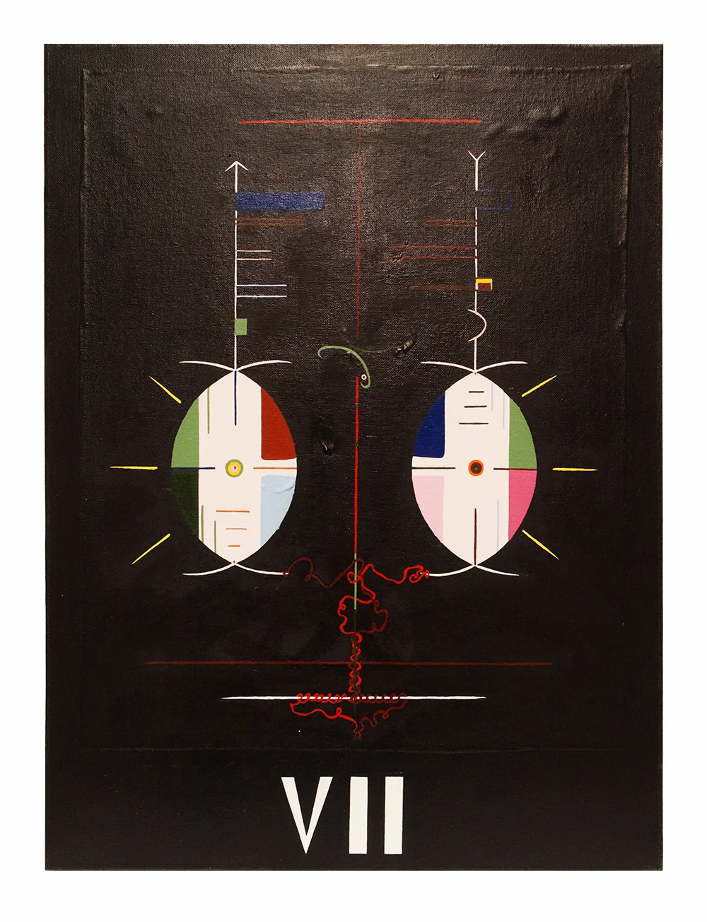 Process VII: Soulmates (Unification) oil, acrylic and pencil on canvas 24” x 18”