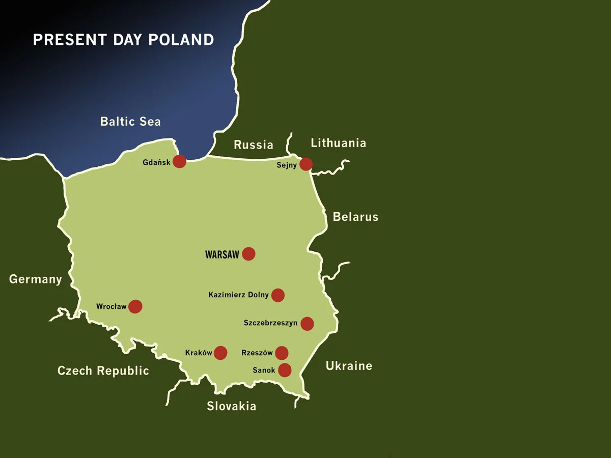 Locations of workshops in Poland in 2011 - 2013