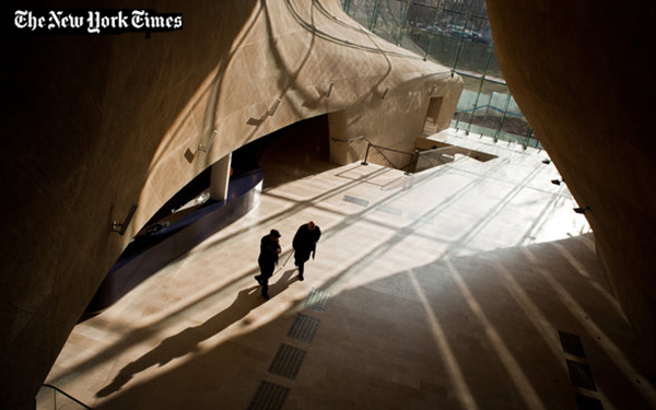 4.18.13 Clad in glass panels on the outside, the museum has a curved passageway inside that runs from front to back, almost like a natural canyon, which the building’s architect has compared to the parted Red Sea… Read more from The New York Times A 300-Year-Old Synagogue Comes Back to Life in Poland… A nd more from The New York Times