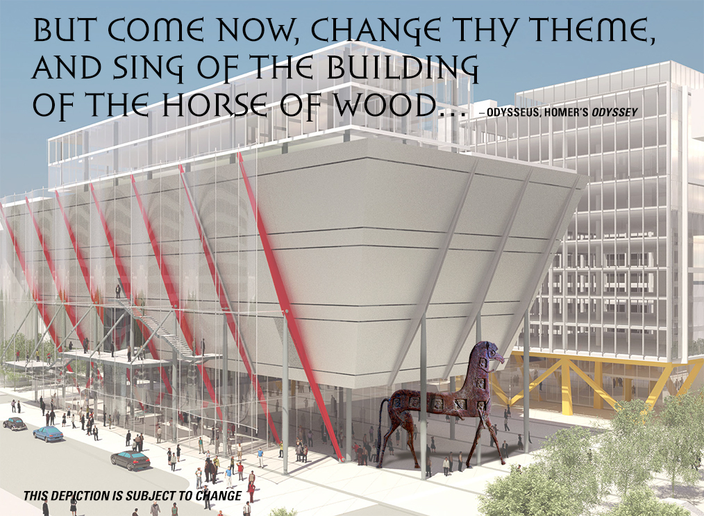 Our goal is to build a Trojan Horse in the style of the Mycenaean period for the new International Spy Museum.