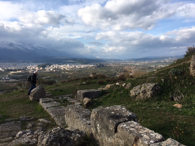 View of Sparta from atop the sanctuary to Menelaus and Helena.