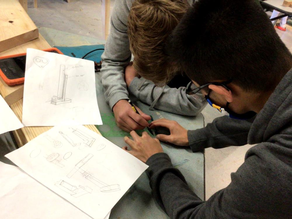  students designing their projects 