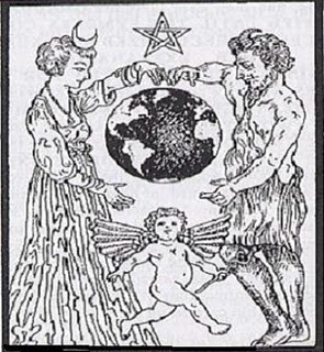 The Queen of Heaven a.k.a. Ashtoreth, Baal, and their son. Druid priestesses bore a blue crescent on their foreheads and primarily worshiped the "Mother Goddess" and moon, while the Druid priests primarily worshiped the sun and the "Great Horned One." Nothing new under the sun.