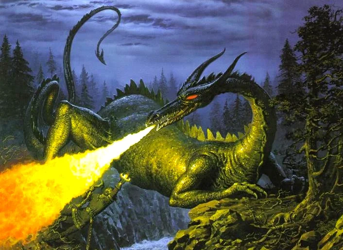 Turin slaying the serpent, Glaurung.