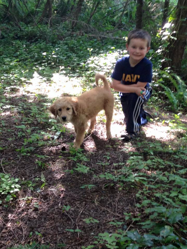 RUBY Here's an update on our sweet Ruby who is now 12 weeks old. She is super smart and loves her 5 year old boy! — with Monica McDaniel .