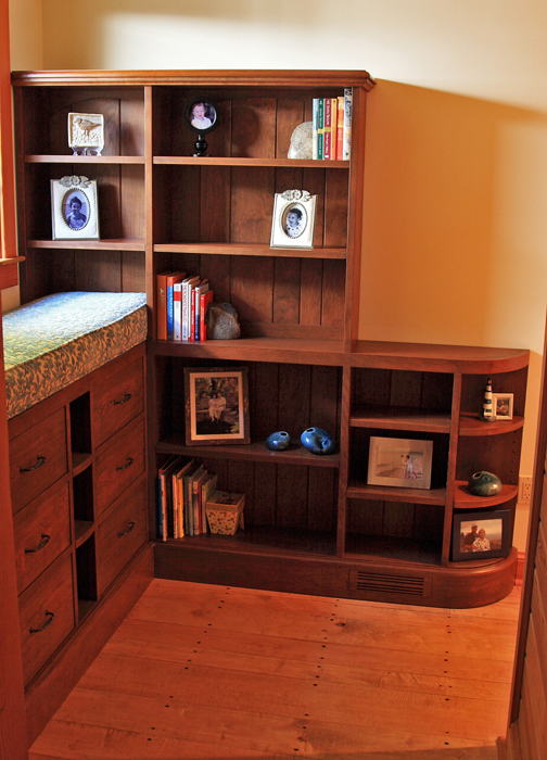 Cherry Bookcase & Drawer Casework