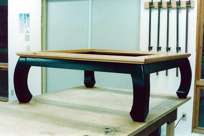 Hickory and Glass Coffee Table