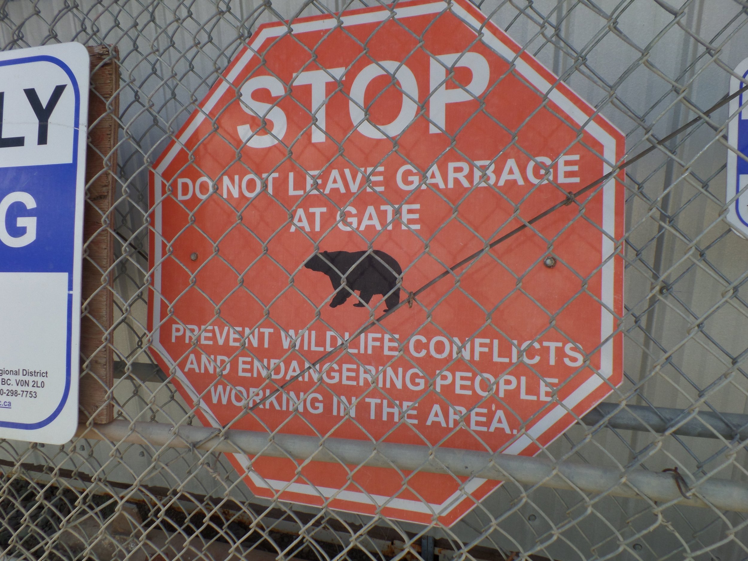  Bear education sign located at the local transfer station. 