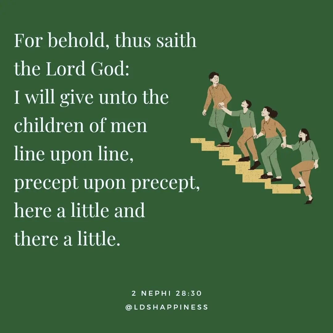 Little by little, the Lord leads and guides us back to our heavenly home 💚 😇 #planofhappiness #comefollowme #comeuntochrist #thinkcelestial #lds #hearhim #lineuponline #keepgoing #bookofmormon