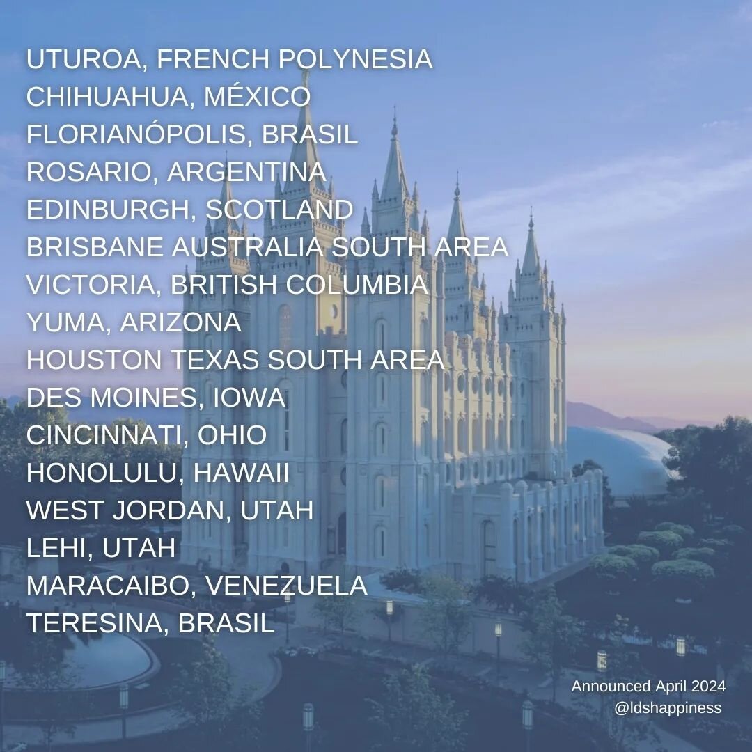 New temples as a great end to a wonderful Conference! 🥰 #generalconference #lds #ldstemple #presnelson #happinessinchrist #planofhappiness #familiesareforever #temple #happinessinchrist #comeuntochrist