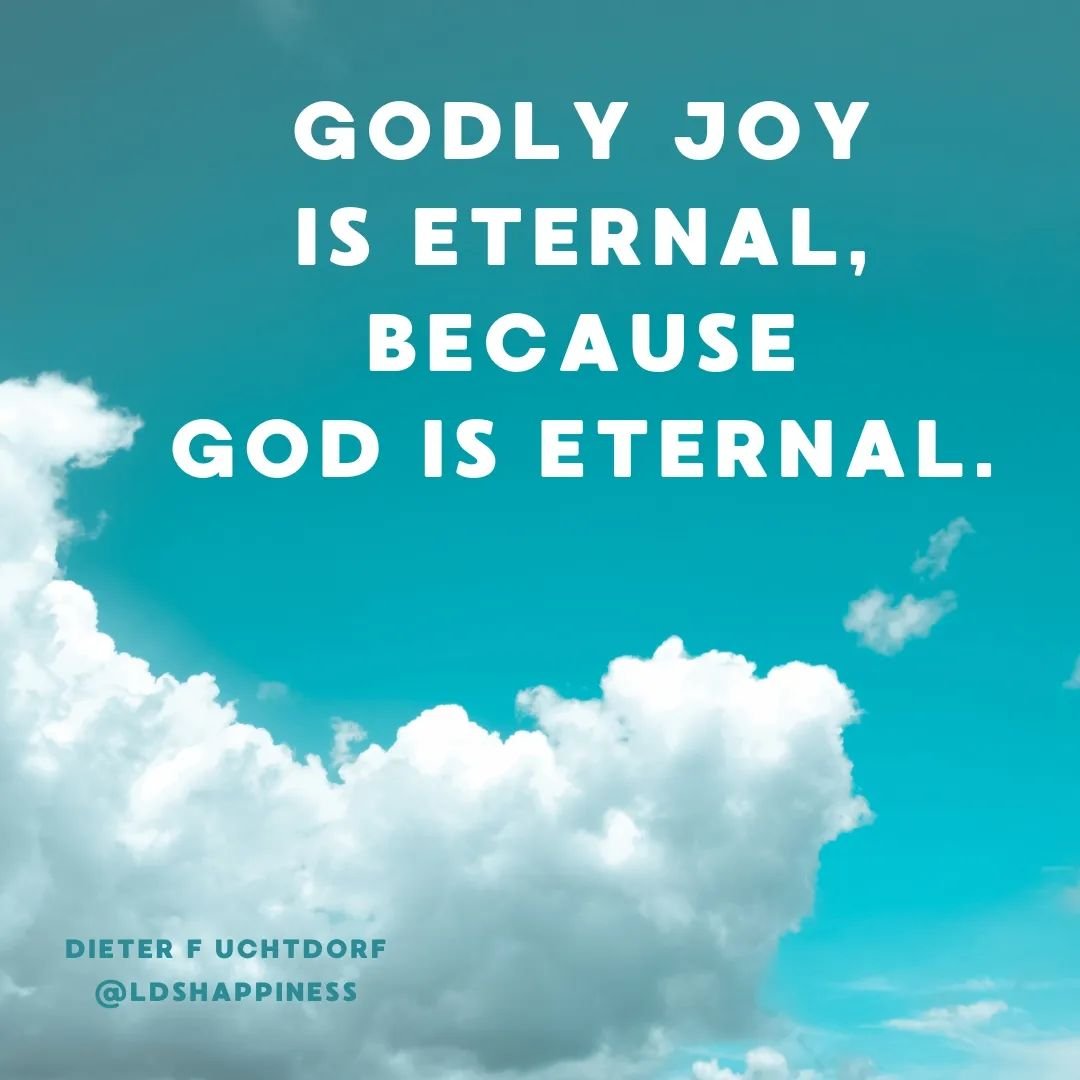 True, lasting joy can be ours, because of God's plan for us and our Savior Jesus Christ 💕#planofhappiness #joy #becauseofhim #happinessfromprophets #generalconference #thinkcelestial #lds #hearhim #uchtdorf #eternal