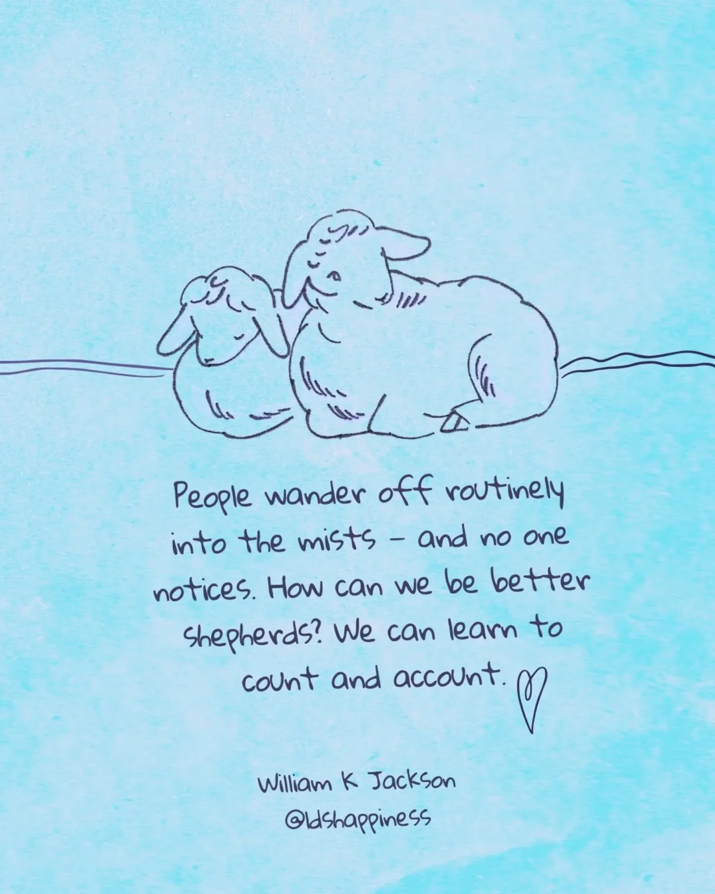 We need to take care of each other- follow the Savior's example of looking for the one and being shepherds 🐑💕

#generalconference #ldshappiness #planofhappiness #lds #ldsquotes #ldshappiness #thinkcelestial #loveoneanother #shepherd #stewardship #d