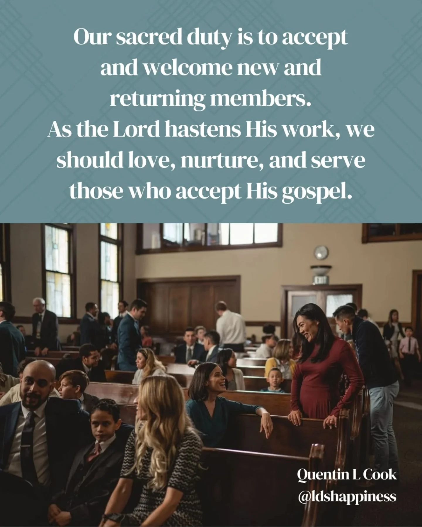 We welcome all into the family of Saints 💕 

#churchofjesuschristoflatterdaysaints #jesuslovesyou #unity #zion #ldschurch #ldsconference #generalconference #quentinlcook #ldshappiness #ldsfamily #planofsalvation #planofhappiness #comeuntochrist #lov