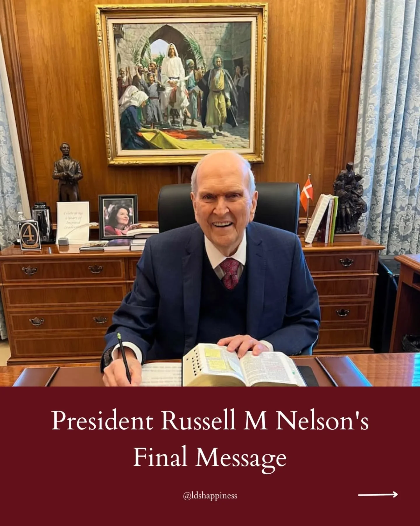 I shared these quotes last month when President Nelson published this article in the New York Times for his birthday, not knowing it would be his final message 🥺 Today as he was laid to rest, I wanted to share it again ❤️

In this message and throug