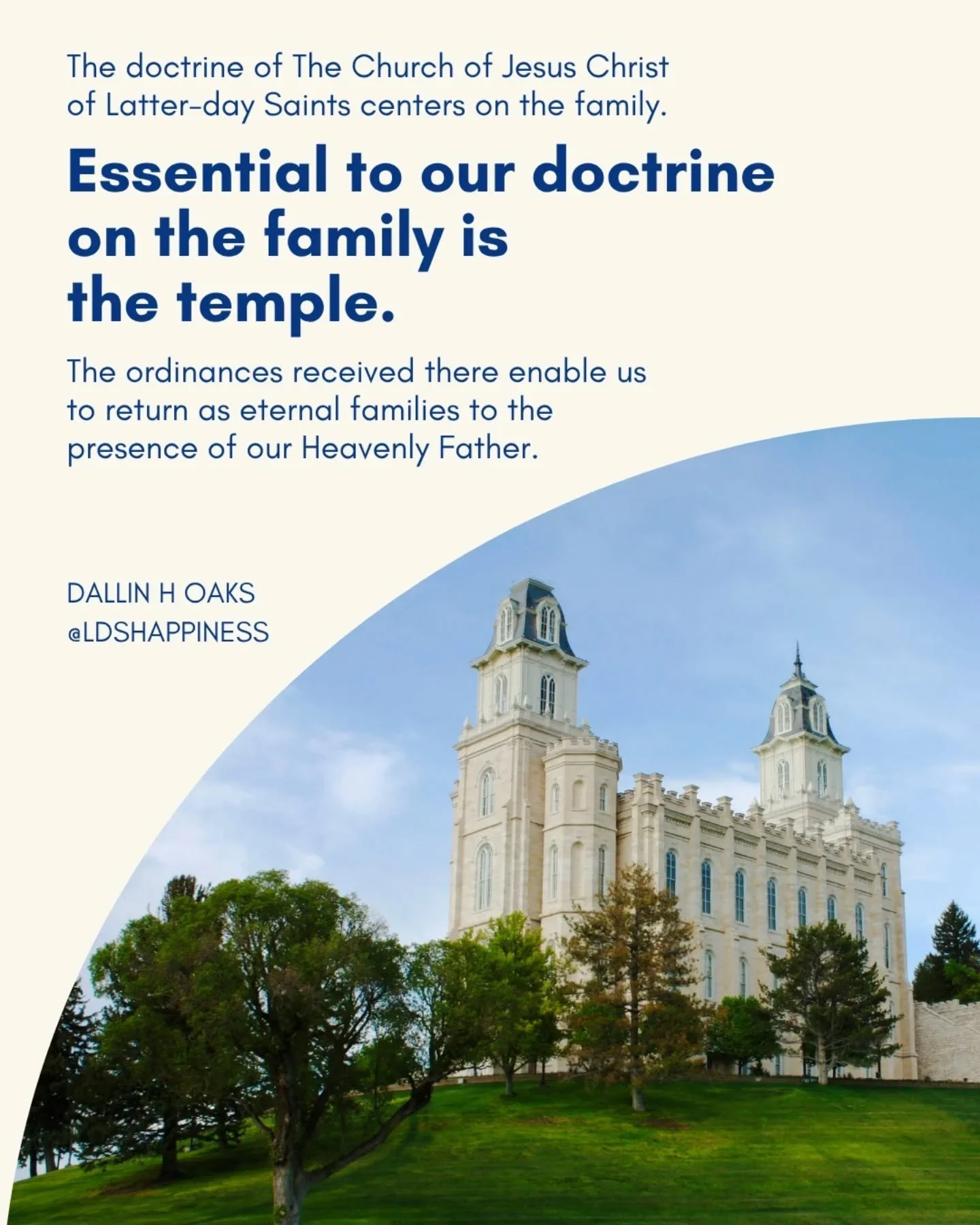 To be honest, I was disappointed when President Oaks did not announce any new temples at Conference last weekend. But rereading his talk has brought me peace, knowing how important and central the doctrine of eternal families is to him and to all of 