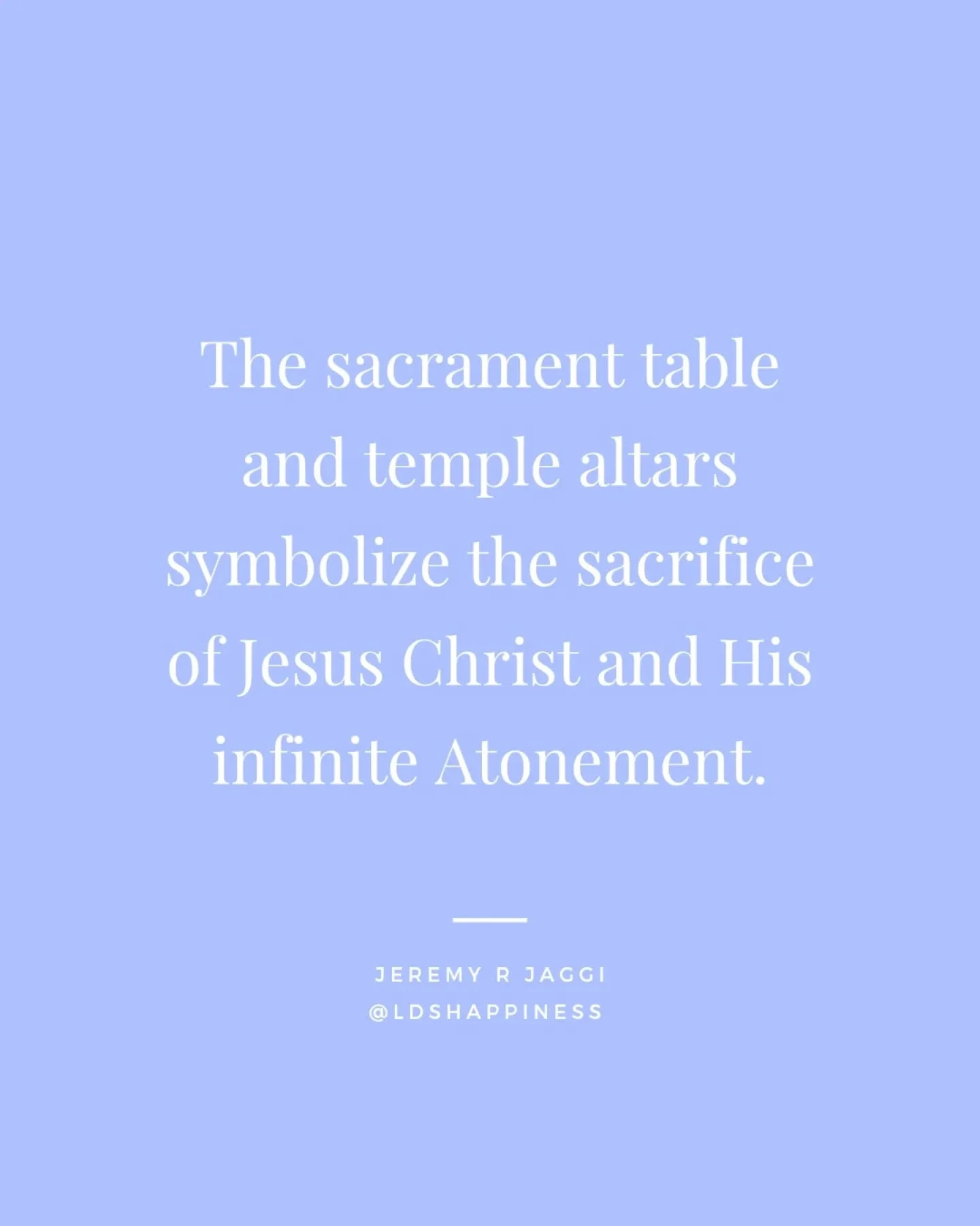 &quot;Our first parents, Adam and Eve, built and worshipped at altars. 

&quot;After they were cast out of the Garden of Eden and had worshipped for &ldquo;many days,&rdquo; an angel visited and asked a poignant question that could be asked of each o