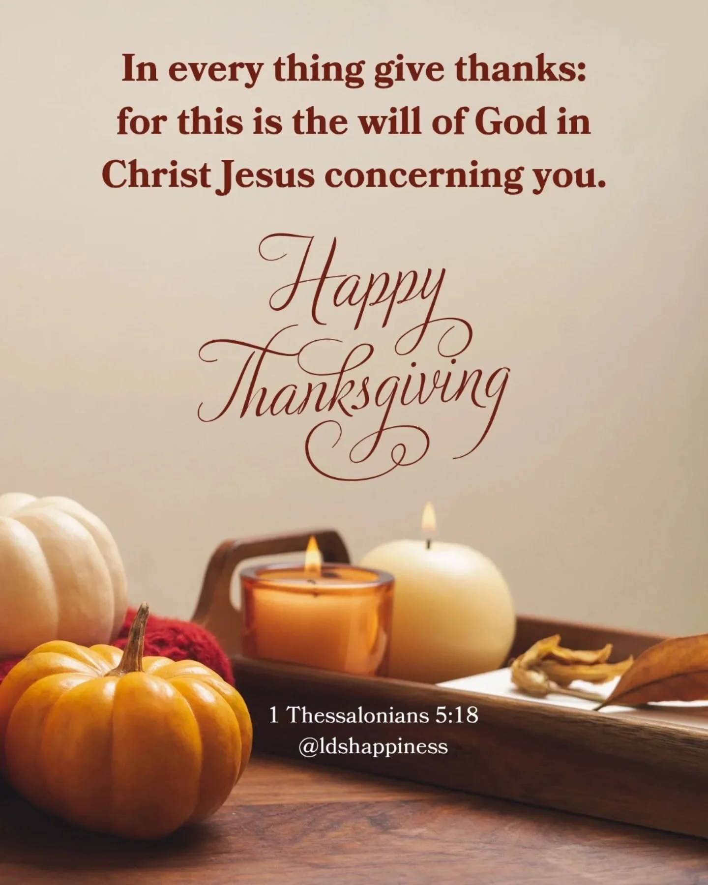 Happy Thanksgiving!! Grateful to God today and every day 💕 the scriptures teach us to be thankful in all things. So count your blessings! And also note that even the hardest things in life we can find goodness and purpose, knowing that God's plan is