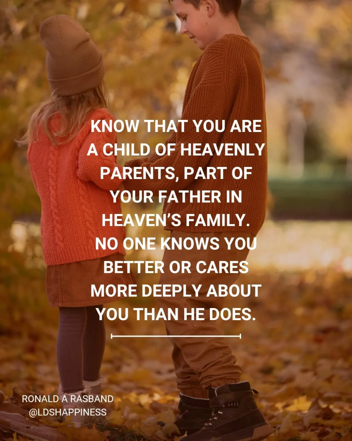 What a comfort and blessing to know that God is our Father, that we are His family, that He knows us and loves us as His own 💕

#childofgod #familiesareforever #godlovesyou #sundayhappiness #ldsquotes #churchofjesuschristoflatterdaysaints #lds #ldsh