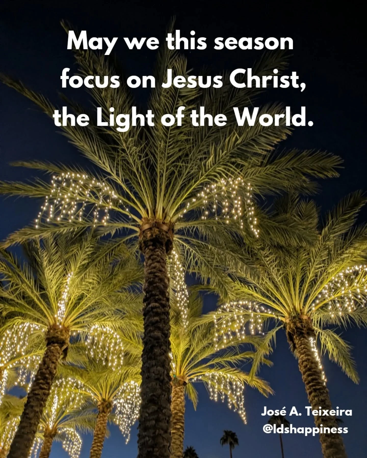 I took this picture at the Mesa Arizona temple, struck by the beauty of the lights in the trees and the reminder that Jesus truly is the light of the world. As you see Christmas lights, remember Him ✨🎄

#christmaslights #templelights #lighttheworld 