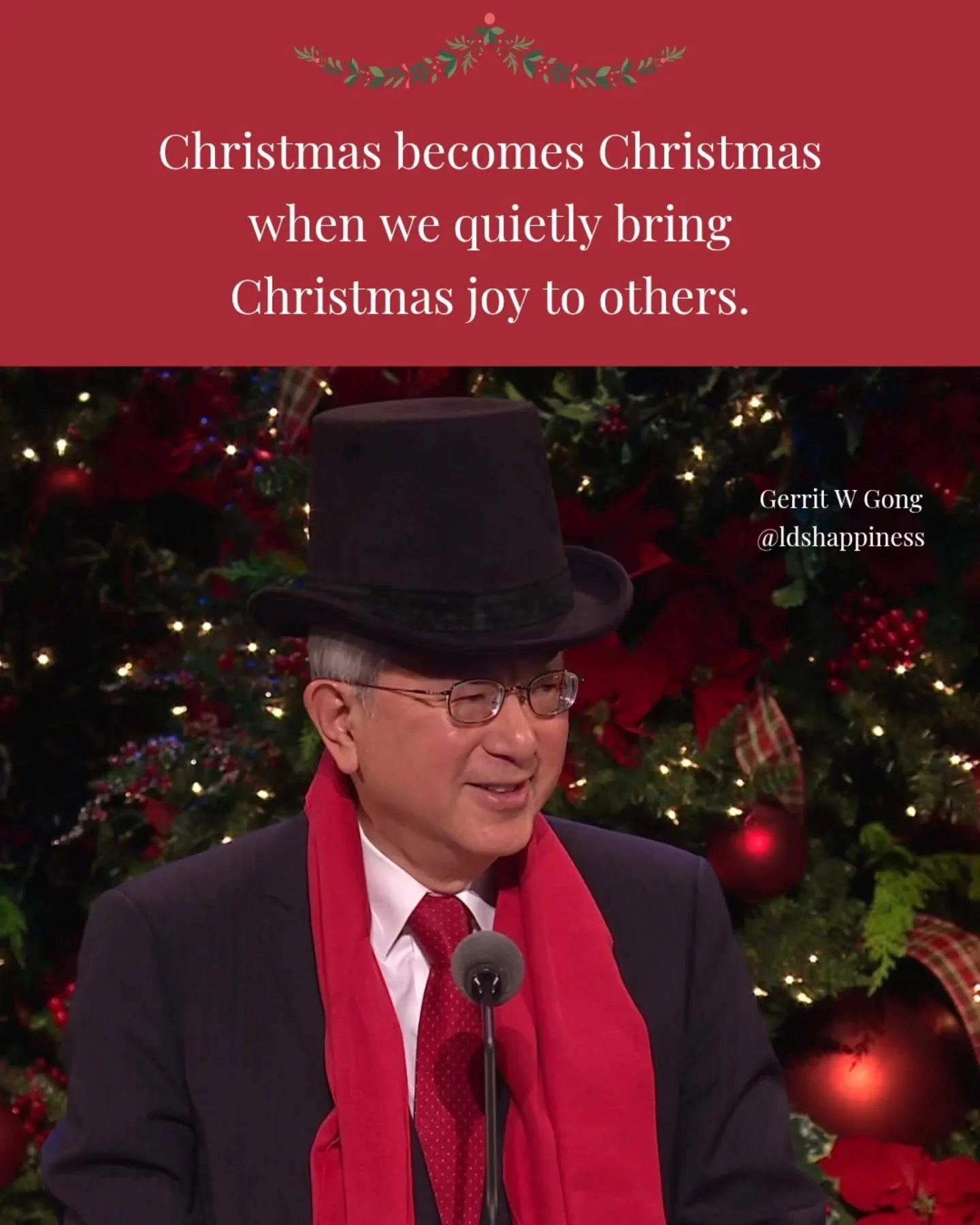 Happy birthday, Elder @gerritwgong ❤️ We love and sustain you! This inspiring Christmas message was given by Elder Gong at the 2023 First Presidency Christmas Devotional.

#happybirthday #gerritwgong #christmas #ldshappiness #churchofjesuschristoflat